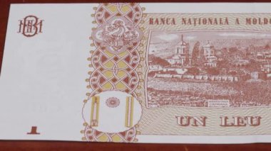 1 Moldova Leu ulusal para birimi yasal ihale banknot tasarısı Merkez Bankası 1. Yüksek kalite 4k görüntü