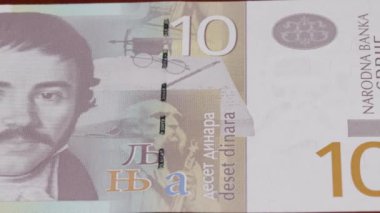 10 Sırp dinarı ulusal para birimi, yasal ihale bonosu, Merkez Bankası 1. Yüksek kalite 4k görüntü