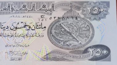250 Irak dinarı ulusal para birimi para yasal ihale banknot tasarısı Merkez Bankası 1. Yüksek kalite 4k görüntü