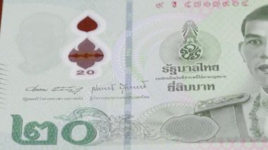 20 Tayland baht ulusal para birimi. Yasal ihale faturası Merkez Bankası 1. Yüksek kalite 4k görüntü