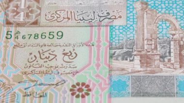 Libya çeyrek LD ulusal para birimi yasal ihale banknot tasarısı Merkez Bankası 1. Yüksek kalite 4k görüntü
