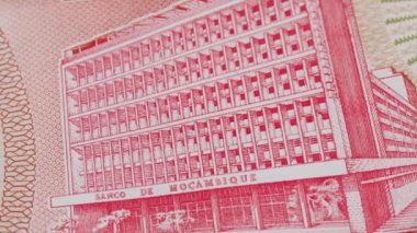 100.000 Mozambik metik ulusal para birimi yasal ihale banknotu 5 kapanıyor. Yüksek kalite 4k görüntü