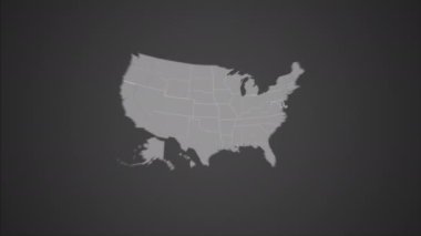 Kentucky ABD haritasında kırmızı ana hatlı yanıp sönen bir animasyon. Yüksek kalite 4k görüntü