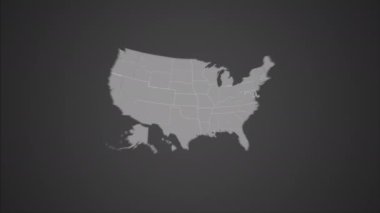 Arkansas 'ta ABD haritasında kırmızı çizgi şeklinde yanıp sönen animasyon. Yüksek kalite 4k görüntü