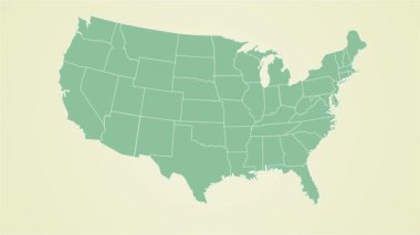 Illinois eyaleti bayrağı Birleşik Devletler haritası animasyondaki yakınlaşmayı gösteriyor. Yüksek kalite 4k görüntü