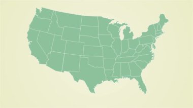 Güney Carolina eyalet bayrağı Birleşik Devletler haritası animasyondaki yakınlaşmayı gösteriyor. Yüksek kalite 4k görüntü