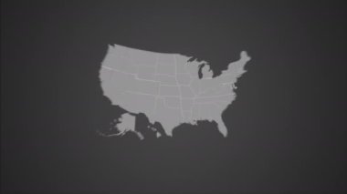 Ohio 'da ABD haritasında kırmızı çizgi şeklinde yanıp sönen animasyon. Yüksek kalite 4k görüntü