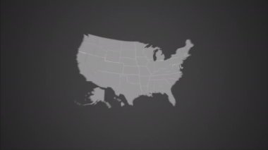 Pennsylvania haritasında kırmızı çizgi şeklinde yanıp sönen animasyon. Yüksek kalite 4k görüntü