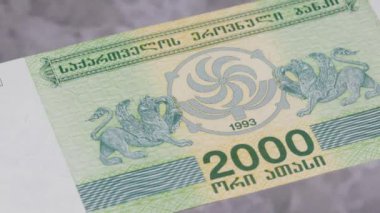 2000 Georgia kupon ulusal para birimi yasal ihale banknot tasarısı merkez bankası 4. Yüksek kalite 4k görüntü
