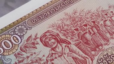 500 Laos kips ulusal para birimi para yasal ihale banknot tasarısı Merkez Bankası 4. Yüksek kalite 4k görüntü