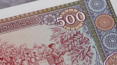 500 Laos kips ulusal para birimi para yasal ihale banknot tasarısı Merkez Bankası 3. Yüksek kalite 4k görüntü