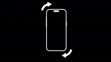 Telefon aygıtı döndürme sembolü 2d animasyon siyah arka plan V2. Yüksek kalite 4k görüntü