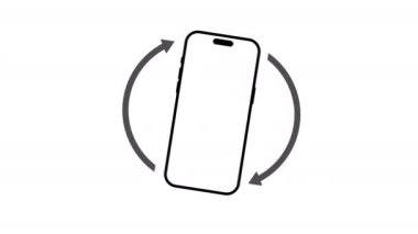 Telefon aygıtı döndürme sembolü 2d animasyon beyaz arka plan. Yüksek kalite 4k görüntü