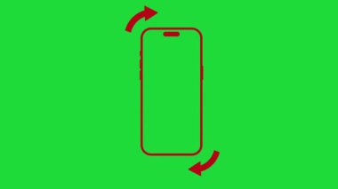 Kırmızı Telefon cihaz döndürme sembolü 2d animasyon yeşil ekran arkaplan. Yüksek kalite 4k görüntü