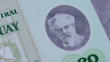 20 peso Uruguay parası ulusal para birimi yasal banknot tasarısı merkez bankası 4. Yüksek kalite 4k görüntü