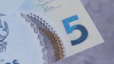 Solomon Adaları 5 dolar SBD ulusal para birimi para yasal ihale faturası merkez bankası 4. Yüksek kalite 4k görüntü