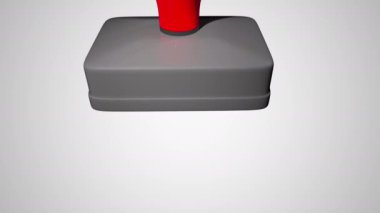 Kırmızı damga, iş icabı geçmiş animasyon beyaz arka plan. Yüksek kalite 4k görüntü