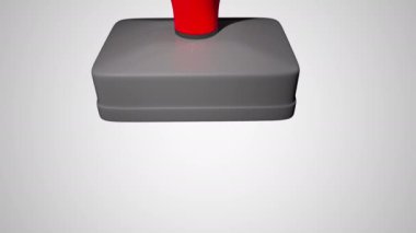 Kırmızı damga, iş dünyasının beyaz arka planını onayladı. Yüksek kalite 4k görüntü