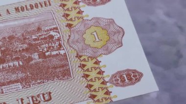1 Moldova Leu ulusal para birimi yasal ihale banknot tasarısı Merkez Bankası 7. Yüksek kalite 4k görüntü