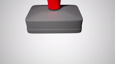 Kırmızı damga, beyaz arka plandaki iş kişiliğini kaldırdı. Yüksek kalite 4k görüntü