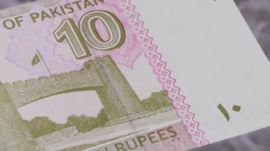 10 Pakistan Rupisi ulusal para birimi. Yasal ihale faturası Merkez Bankası 7. Yüksek kalite 4k görüntü