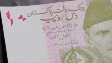 10 Pakistan rupisi ulusal para birimi para yasal ihale banknotu Merkez Bankası 3. Yüksek kalite 4k görüntü