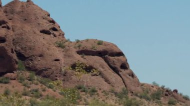 9 Papago Park Phoenix çifte tepesi Arizona temiz gökyüzü kaktüsü doğa botanik bahçesi çöl manzaralı seyahat. Yüksek kalite 4k görüntü