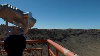 27 Meteor krateri göktaşı manzarası Winslow Arizona çöl seyahati. Yüksek kalite 4k görüntü