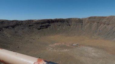 26 Meteor krateri göktaşı manzarası Winslow Arizona çöl seyahati. Yüksek kalite 4k görüntü