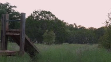 Yeşillik ve Sahne İzleri ile Tahtakurusu Manzarası Park Doğa Egzersizi. Yüksek kalite 4k görüntü