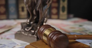Videoda adaletin simgesel görüntüleri yer alıyor. Aralarında kadın adaleti, hukuk kitapları, yargıç tokmağı ve adalet de var. Toplumsal karmaşıklıkları yansıtıyor.