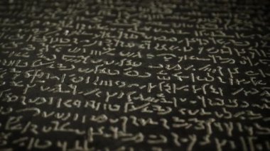 Rosetta Taşı ve Antik Dilleri Anlamak. Yüksek kalite 4k görüntü