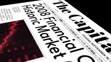 Sahte Ön Sayfa Tasvirleri 2008 Finansal Kriz ve Piyasa Erimesi 4. Yüksek kalite 4k görüntü