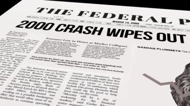 2000 Crash Gazetesi Macro Finans Borsası Manşetleri 20. Yüksek kalite 4k görüntü