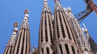 Barselona, İspanya 26 Temmuz 2025: Basilica Sagrada Familia Barselona İspanya tapınağı Gaudi dış seyahat 