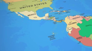 Belize Renkli 2 Boyutlu Animasyon Orta Amerika Siyasi Haritası. Yüksek kalite 4k görüntü