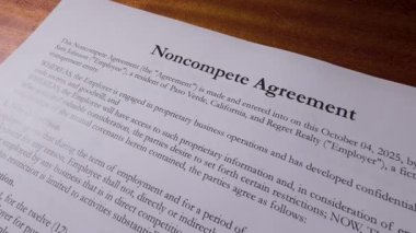 Rekabet Karşıtı Sözleşme Formu Yasal İş Belgesi 3. Yüksek kalite 4k görüntü