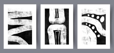 Soyut izci grunge deneyleri duvar resimleri. İç tasarım için duvar çalışması. Deneylerle çağdaş dekoratif arka plan. Hazır, bohça. Yazdırılabilir asgari soyut iz sürme posteri.