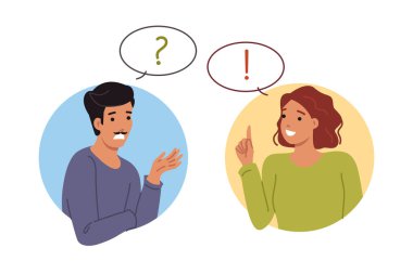 Doğru cevabı bulmak ve sorunu çözmek için kadın ve erkek önemli soruları tartışıyorlar. Gülümseyen bir kız, sohbet sırasında arkadaşa başarısızlıklarla başa çıkmada yardım etmeyi tavsiye eder.