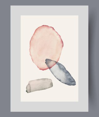 Boho tarzı lekeleri olan asimetrik sanatçı posteri kaosu ve net bir yapı eksikliğini simgeliyor. Sanat dergisi tasarımı için soyut pozisyondaki suluboya estetik figürlere sahip resim