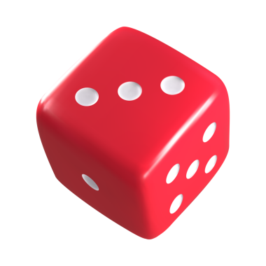 Kumarhanelerde kumar masası için kırmızı zarlar ve ev partisinde arkadaşlarla eğlenmek.