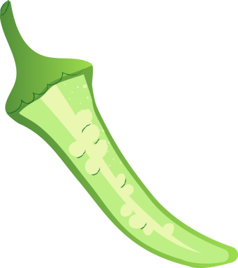 Bamya parçası organik taze sebzeler.