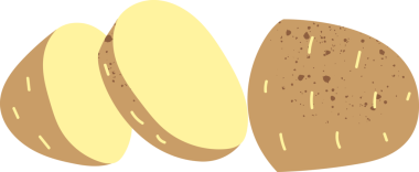 Dilimlenmiş patates organik taze sebzeler