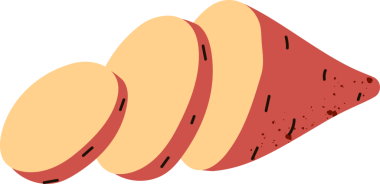 Tatlı patates dilimlenmiş organik sebzeler