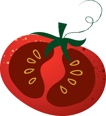 Domates parçaları organik taze sebzeler.