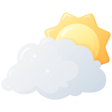 Hava tahmini için güneşli bulutlar ve yaklaşan yaz nedeniyle güneşli günler.