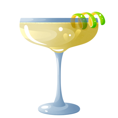 Bardakta klasik daiquiri kokteyli.