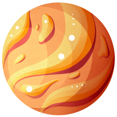 Evrende yuvarlak sarı gezegen