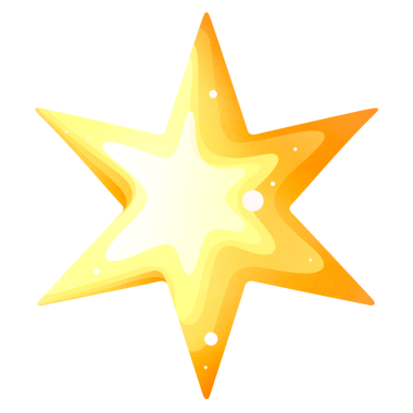 Gökyüzündeki sarı yıldız açık uzayda