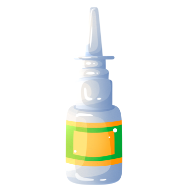 Bir şişe burun spreyi.